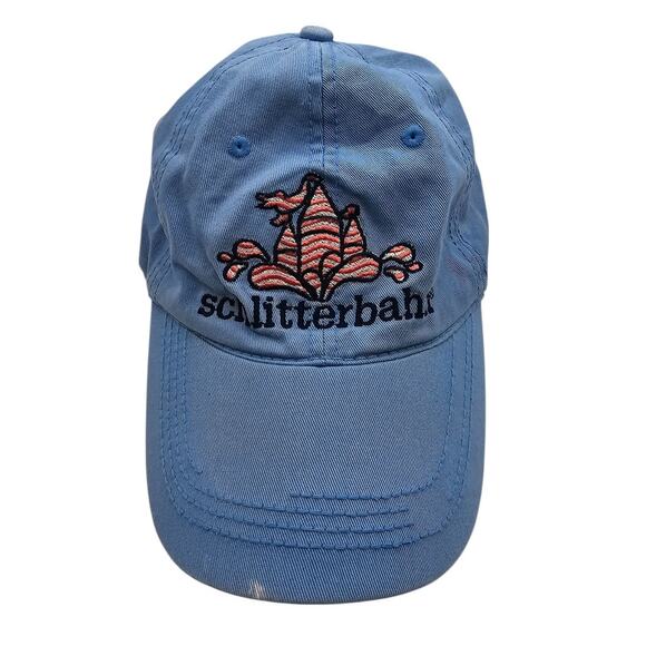 Schlitterbahn Womens Strapback Baseball Hat Cap Embroidered Pink Blue - Picture 1 of 5